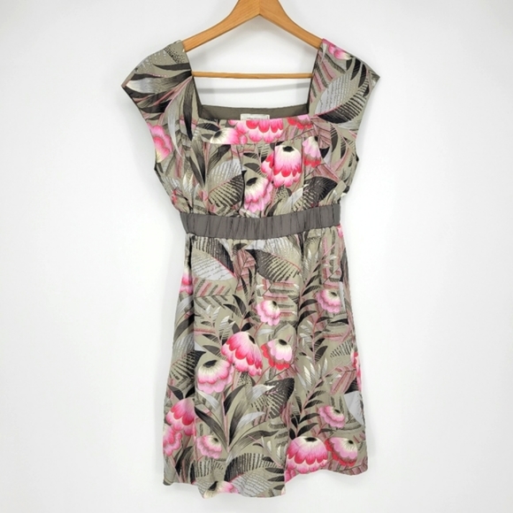 Anthropologie Dresses & Skirts - Anthropologie Moulinette Soeurs vetements floral short sleeve silk dress 2 women